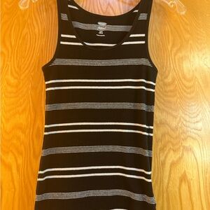 Old Navy Black and White Striped Tank Top